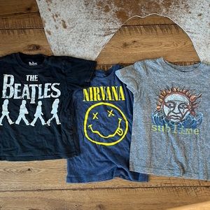 Music bundle Beatles Nirvana Sublime shirts 5T bundle